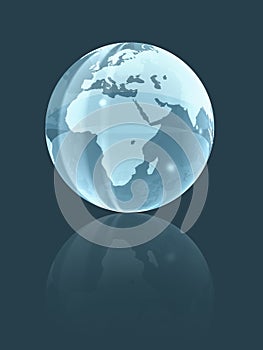 3D world glass globe