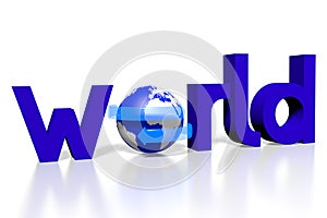 3D world / Internet concept, white background