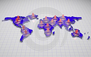 3D world map