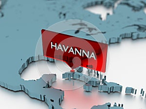 3d world map sticker - City of Havanna