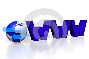 3D www / Internet concept, white background