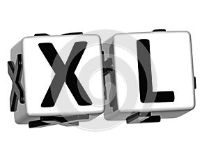3D XL Button Click Here Block Text