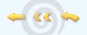 3d yellow arrow pointer isolated icons
