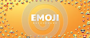 3d yellow emoji various expressions background