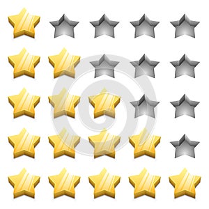 3D yellow ranking stars