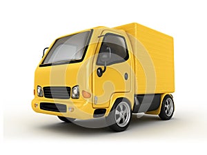 3D Yellow Van isolated