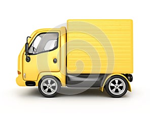 3D Yellow Van isolated