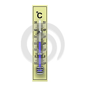 3d yellow wooden termometer