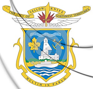 3D Yellowknife coat of arms, Canada.