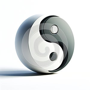 3D Yin Yang Symbol. Spirituality and religion. AI generated