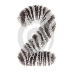 3d Zebra creative decorative fur number 2