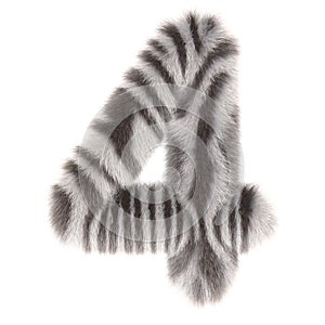 3d Zebra creative decorative fur number 4