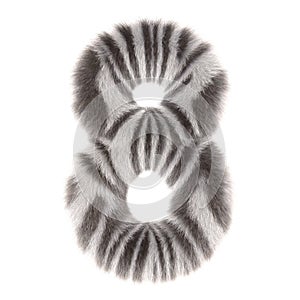 3d Zebra creative decorative fur number 8