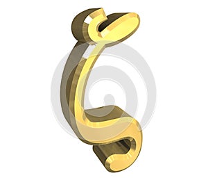 3D Zeta symbol in gold