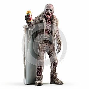 3d Zombie Refrigeration Uniform - Full Body, White Background