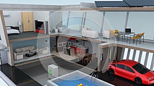 3DCG animation of smart house on smart phone