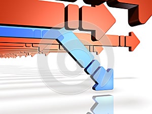 3DCG illustration representing a decline