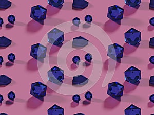 3Demian seamless pattern blue gems background