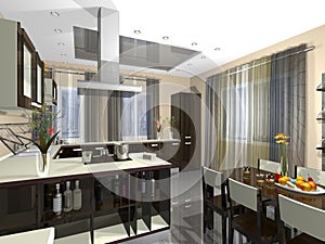 3dmax kitchen, guest