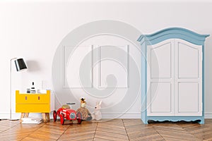 3drender of beautiful child nursery room and