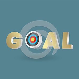 3Ds Target and Goal, landing page, banner business 3d icon. Vector illustration