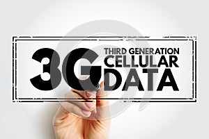 3G Third Generation cellular data text stamp, technology concept background