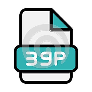 3gp file icons. Flat file extension. icon video format symbols. Vector illustration. can be used for website interfaces, mobile