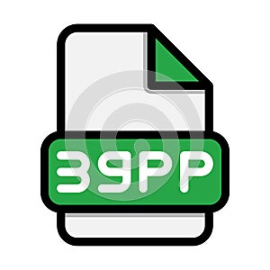 3gpp file icons. Flat file extension. icon video format symbols. Vector illustration. can be used for website interfaces, mobile