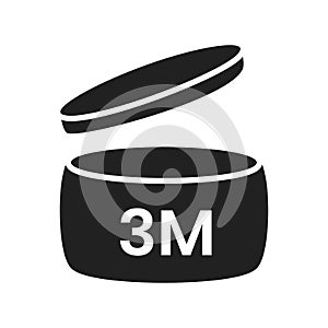 3m period after open pao icon sign flat style design vector illustration