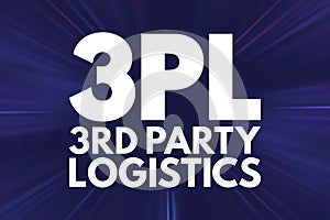 3PL - 3rd Party Logistics acronym, business concept background