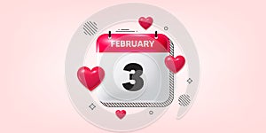 3rd day of the month icon. Event schedule date. Calendar date of February 3d icon. Vector