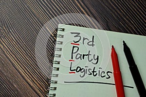 3rd Party Logistics write on a book isolated on office desk