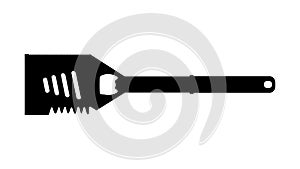 4 in 1 BBQ Grill Spatula silhouette isolated on white background, vector icon.