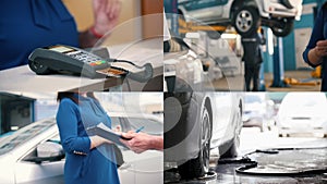 4 in 1: Car service, payment for services - washing cleaning repair