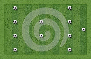 4-2-4 Soccer game tactic. Layout position for coach. Vector.