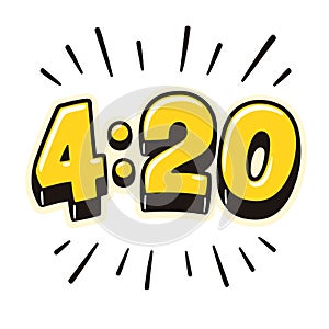 4:20 cartoon lettering