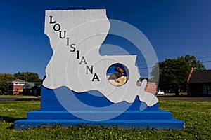 4/29/2019 LOUISIANA, USA - Welcome to Louisiana state road sign