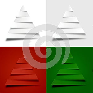 4 abstract christmas trees