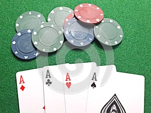 4 Aces poker cards