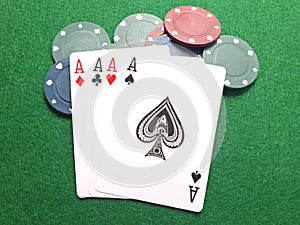 4 Aces poker cards