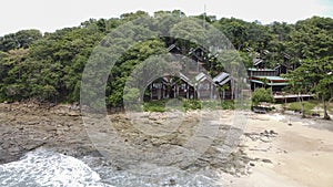 4 aug 20. Koh Samed Island, Thailand. Sea view resort on mountain cliff. Aerial view.