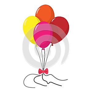 4 balloons cartoon icon