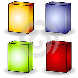 4 Blank Box Covers Clip Art