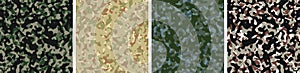 4 Camouflage Background Set Pattern Design Vector