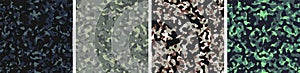 4 Camouflage Background Set Pattern Design Vector