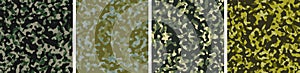 4 Camouflage Background Set Pattern Design Vector