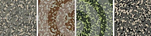 4 Camouflage Background Set Pattern Design Vector