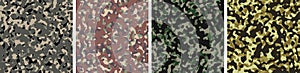 4 Camouflage Background Set Pattern Design Vector