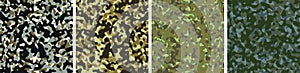 4 Camouflage Background Set Pattern Design Vector