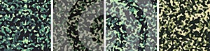 4 Camouflage Background Set Pattern Design Vector